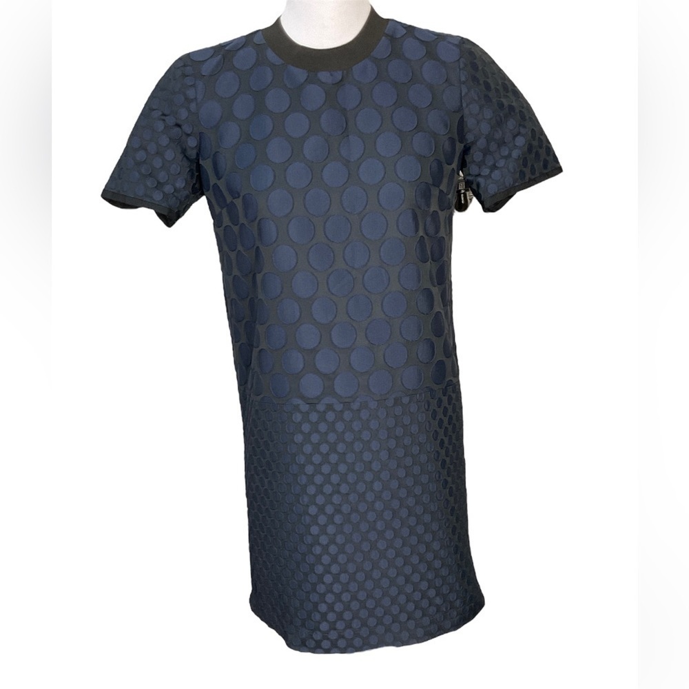 Madewell Women Navy Black Shift Mood Polka Dot Sheath Dress Sz XS U2